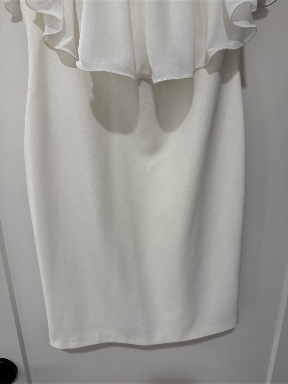 White Off-Shoulder Ruffle Dress - Picture 3 of 5